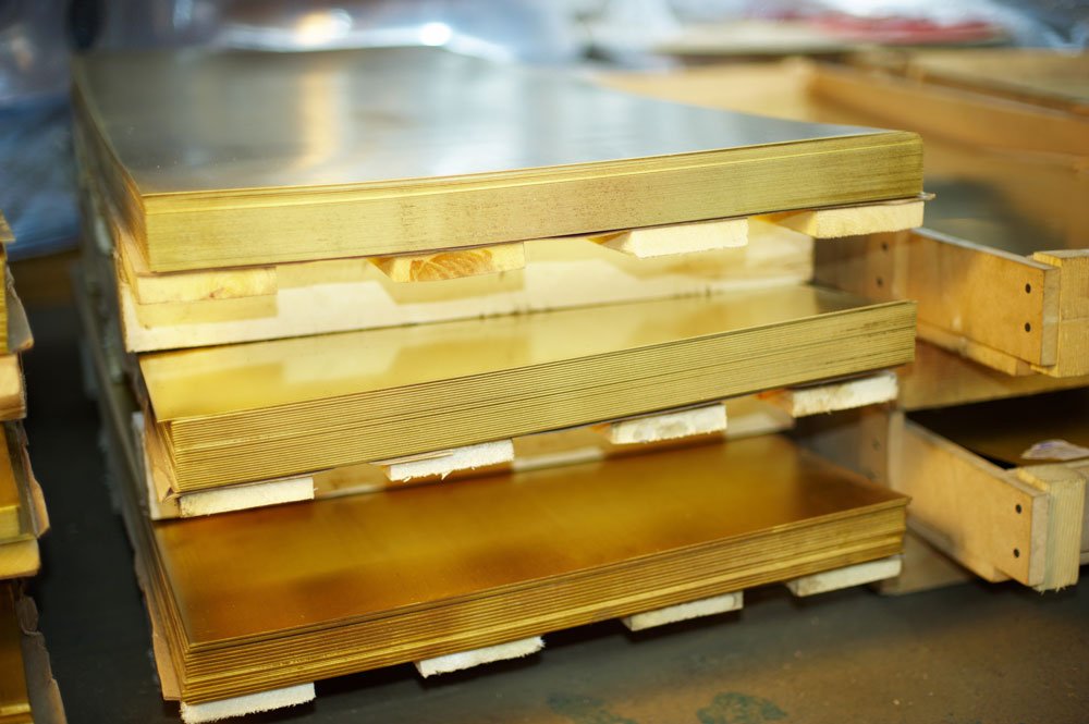 Brass sheet metal for fabrication in Sydney Workshop