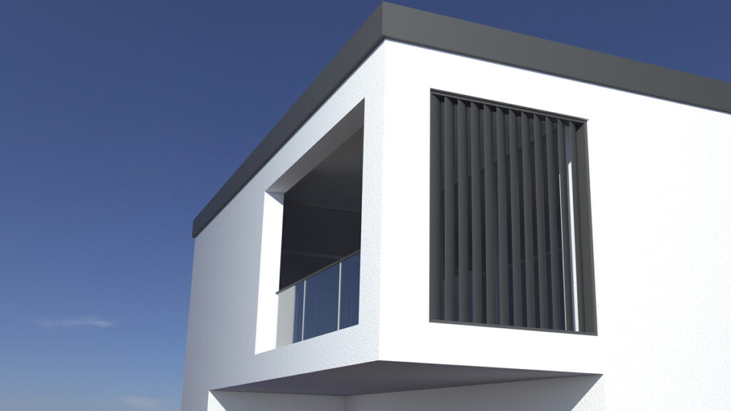 Aluminium louvre privacy screen on a Sydney home