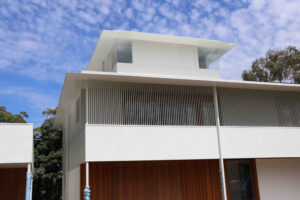 Custom aluminium sun hood and privacy screen fabricate in Sydney