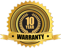 10 Year Alumac warranty badge