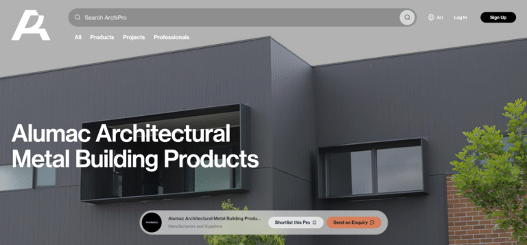 Screenshot of Alumac on ArchiPro